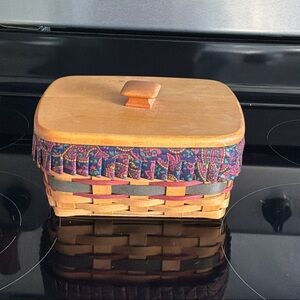 Longaberger Natural Wood Basket with Black Logo